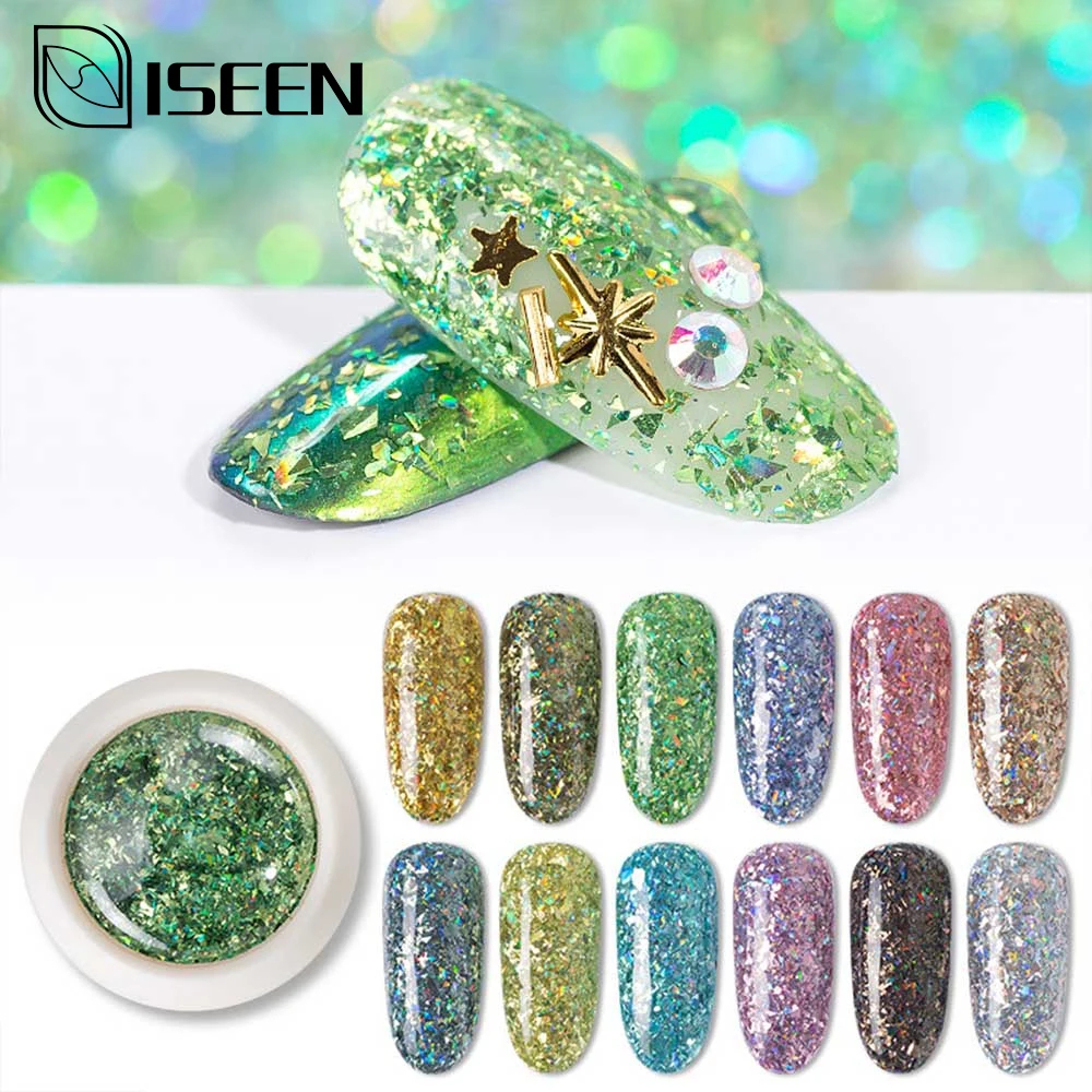 

1 Box Glitter Nail Flakes Sequins Nail Glitter Flakes Sparkly 3D Colorful Sequins Spangles Polish Manicure Nails Art Decorations