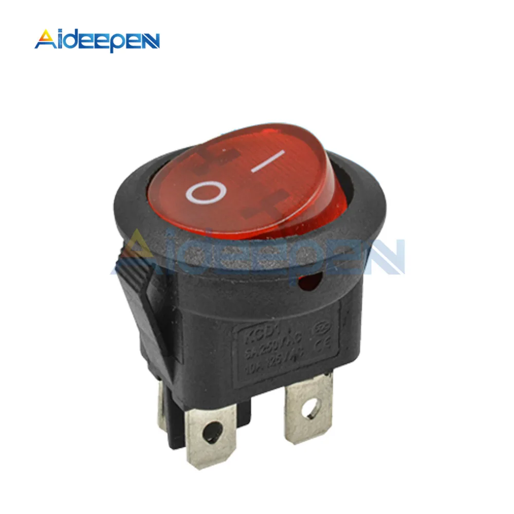 KCD1 кулисный переключатель 2 Pin 3 4 20 мм ВКЛ ВЫКЛ выкл круглый лодочный AC 6A/250 В