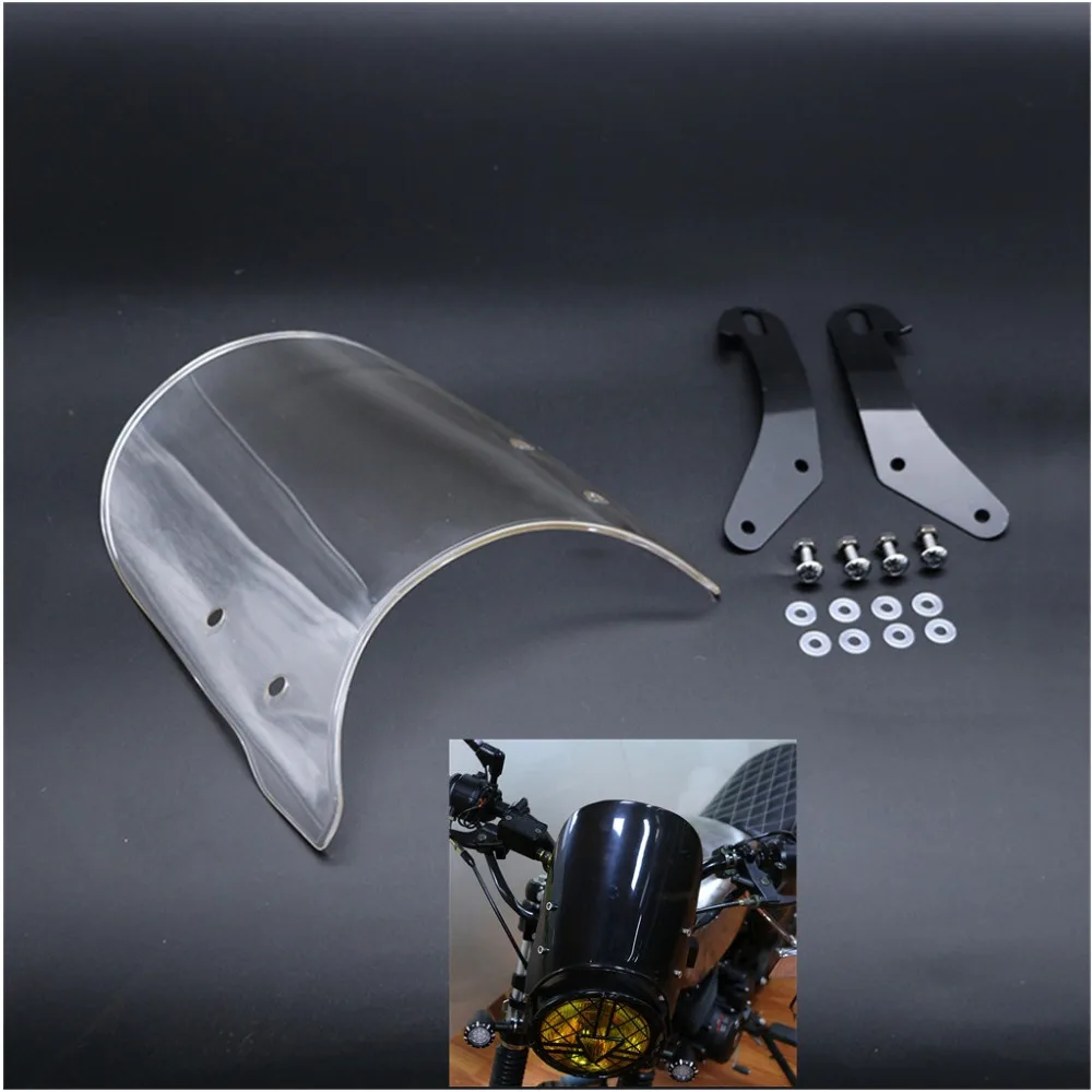 Parabrezza Per Suzuki Gsx 1200/750 Inazuma Gsx 1400/1100G/750 Parabrezza Pare-Brise Nero/Trasparente Moto 7 "Faro Rotondo