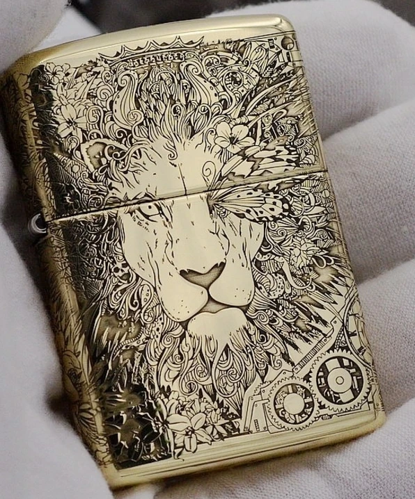 

ZHY ZIP brand Pure copper punk lion lighters with Original box