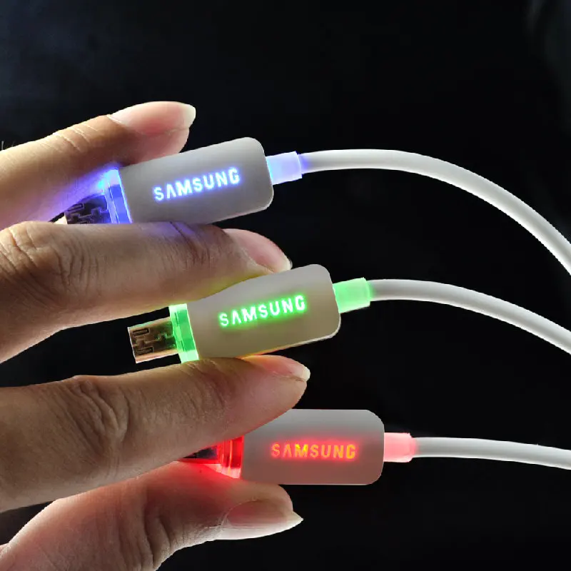 LED Кабель Micro Usb 1 М Свет Прочный Microusb Зарядное Синхронизации Данных кабель Шнур