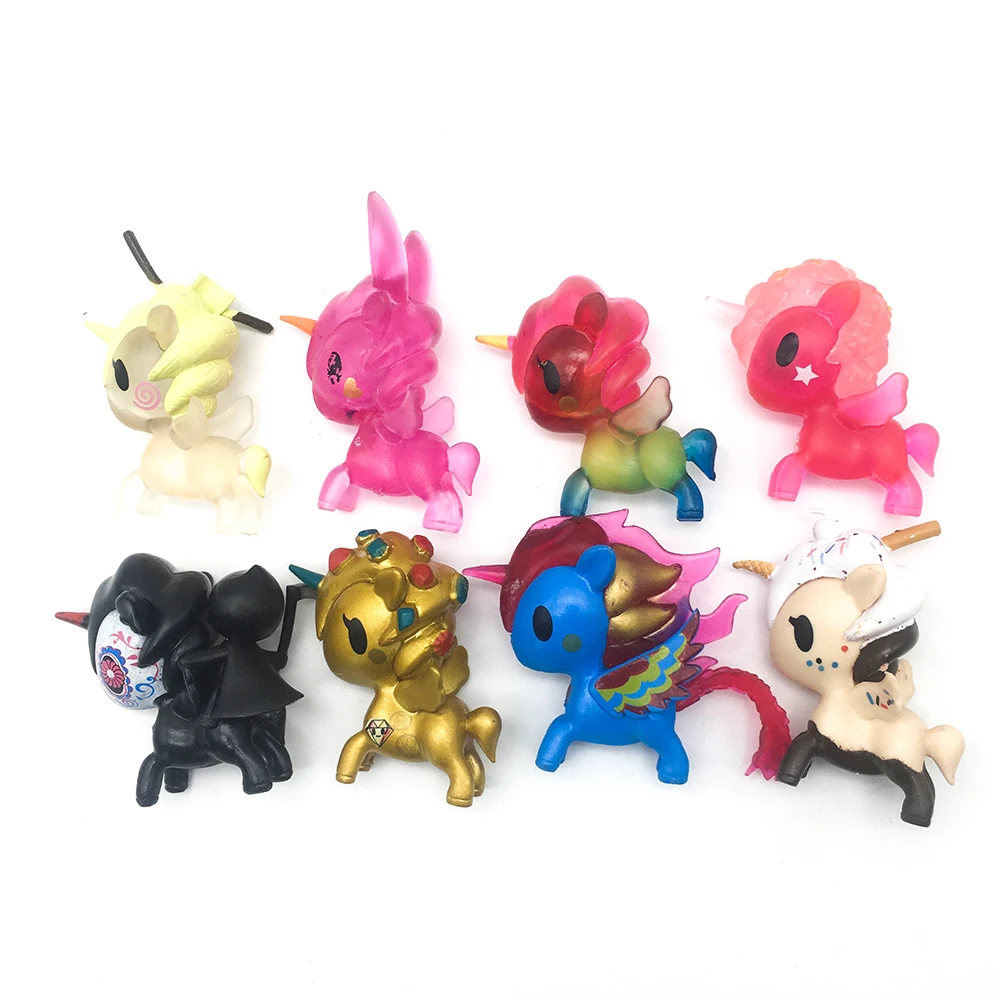 

8pcs/lot Figma Gifts for Women Girl Tokidoki Unicornio Action Figure Mini Tokidoki Model Cute Unicorn pvc Model toys