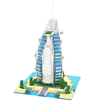 

AIBOULLY 052 World Famous Architecture Burj Al Arab Hotel 3D Model Mini Diamond Building Blocks Bricks Toy for Children
