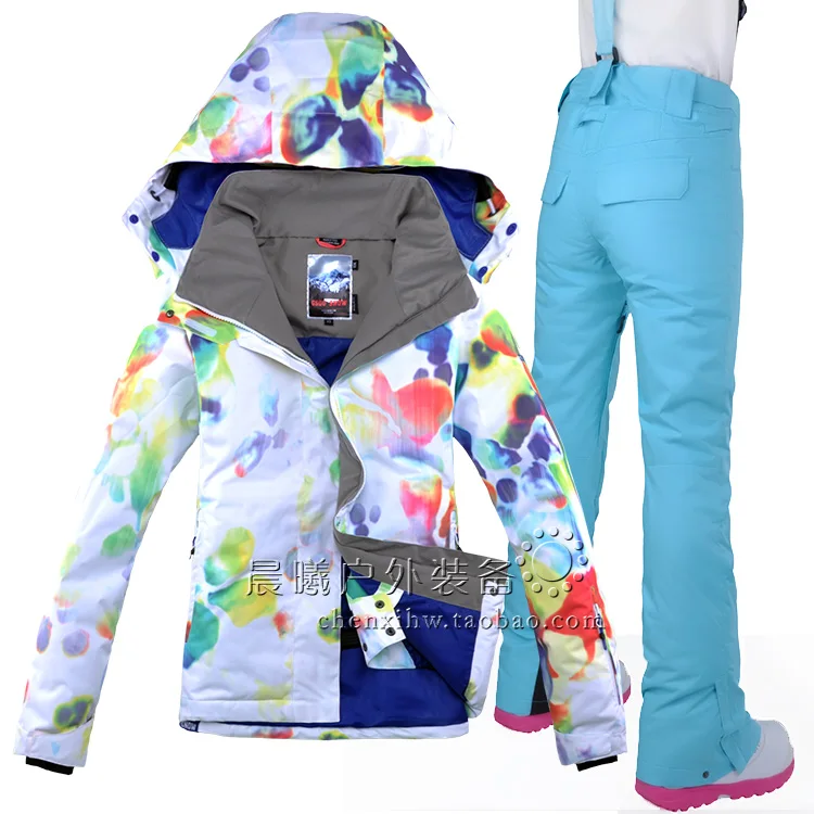 NewHigh качественный женский лыжный костюм для улицы водонепроницаемая ветрозащитная Лыжная куртка и штаны Snowbaord комплект зимняя теплая одежда - Цвет: color3