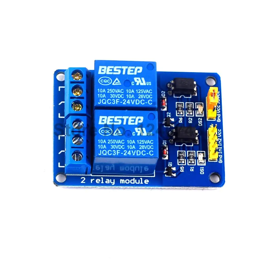 20PCS 2Channle Relay Module Relay Expansion Board 24V Low Level Triggered 2Way Relay Module for Arduino