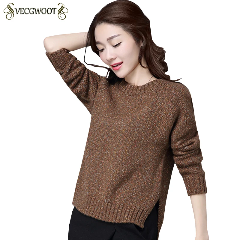 Autumn Winter New Knitted Short Sweater Inner wear Women Pullover Long ...