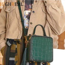 HIGHREAL женская сумка из натуральной кожи с узором «крокодиловая кожа», женская сумка на плечо с кисточкой, женская сумка-мессенджер, Прямая поставка