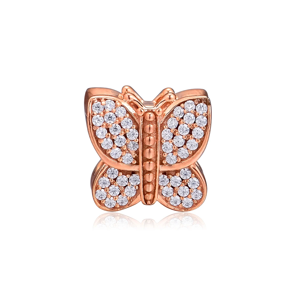 

Beads for Jewelry Making Charms Silver 925 Original Fits Pandora Bracelet Pave butterfly Rose Gold Silver 925 Charm kralen diy