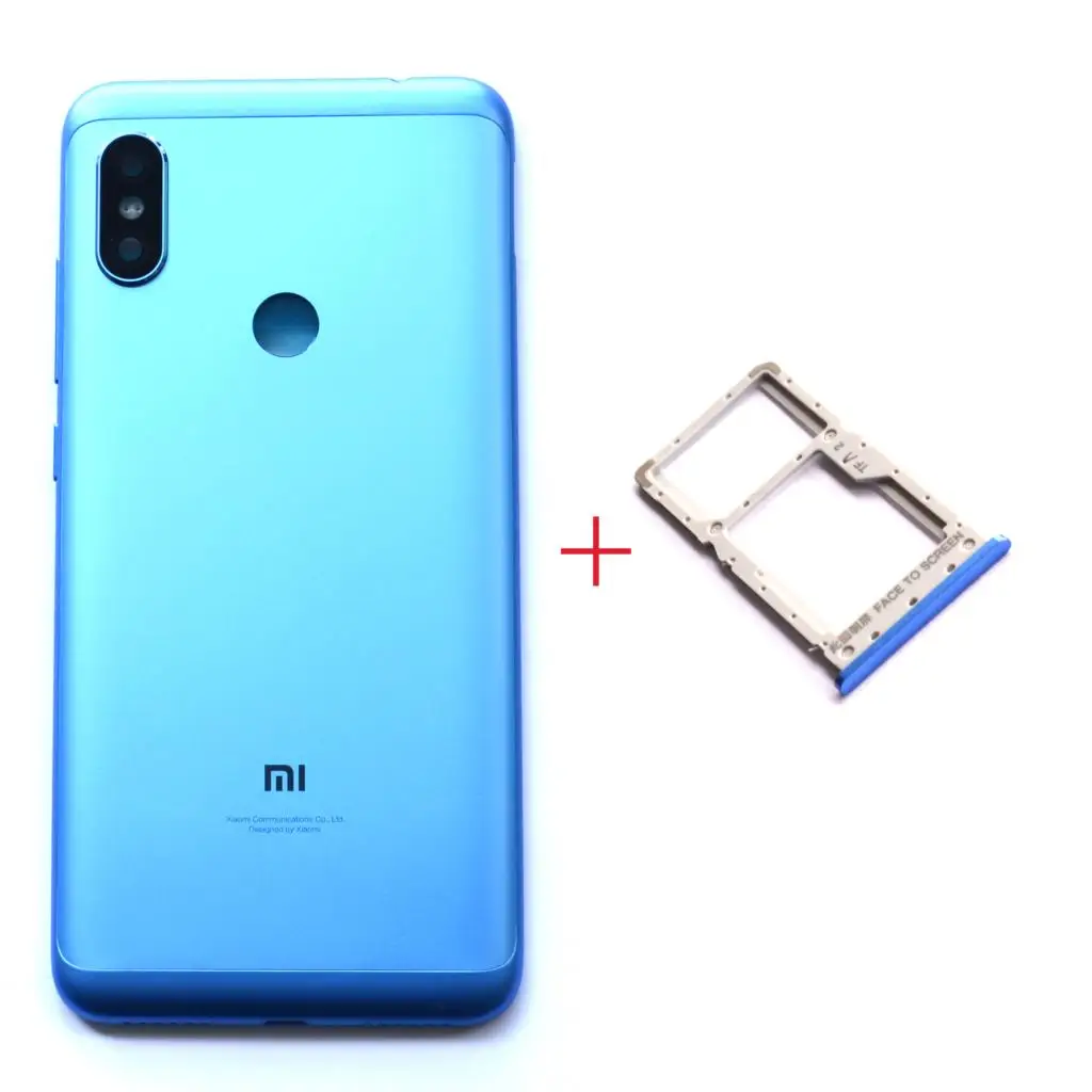 Чехол для задней крышки батареи для Redmi Note 6 pro для Xiaomi Redmi Note6 Pro - Цвет: blue with tray