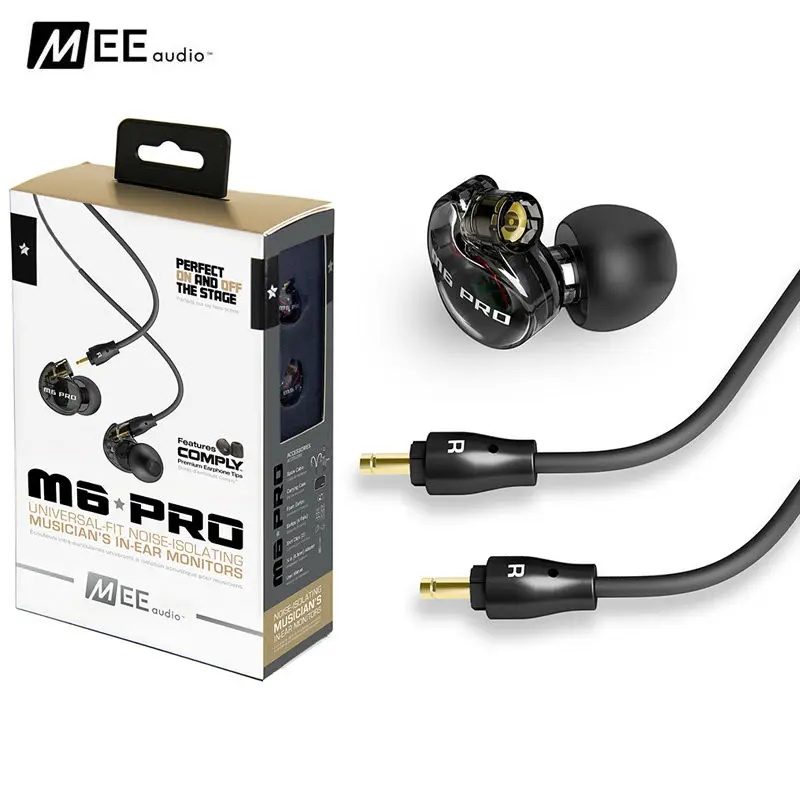 MEE Audio M6 PRO Universal-Fit Noise-isolating HiFi DJ Momitor Music In-Ear Monitors Earphones with Detachable Cables PK SE525