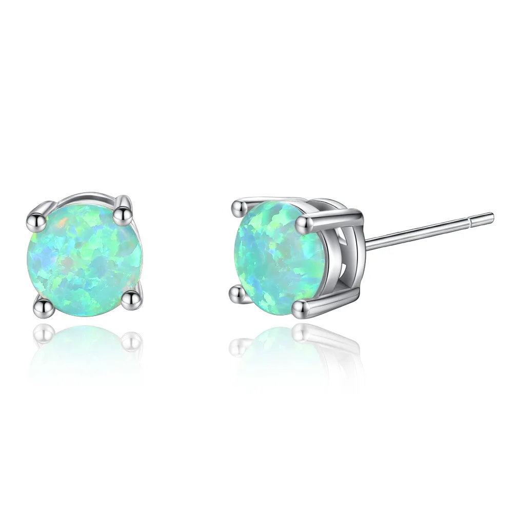 Fashion Women Silver FWhite Fire Opal Ear Earrings Wedding Jewelry Super