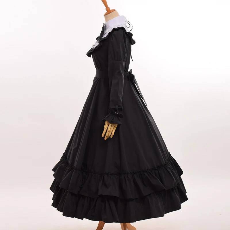 Готический костюм платье историческая реконструкция винтажное викторианское бальное платье с бантом Черное