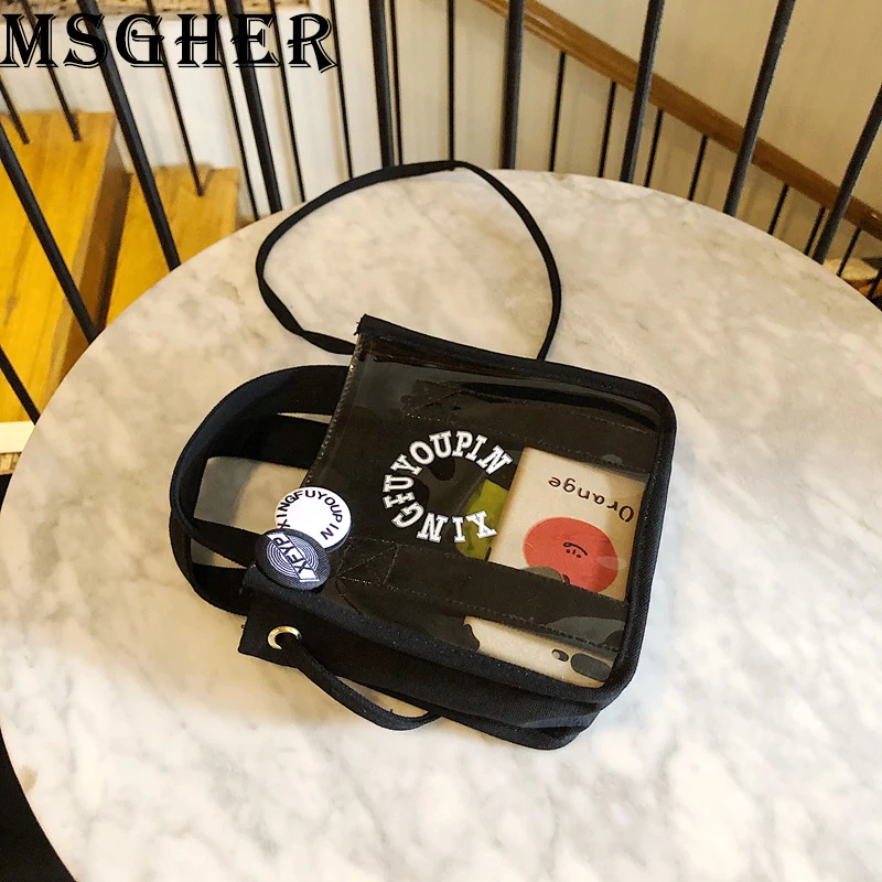 

MSGHER Clear Transparent Shoulder Bag for Women Candy Color Jelley Bags Spring and Summer Small Ladies Handbags