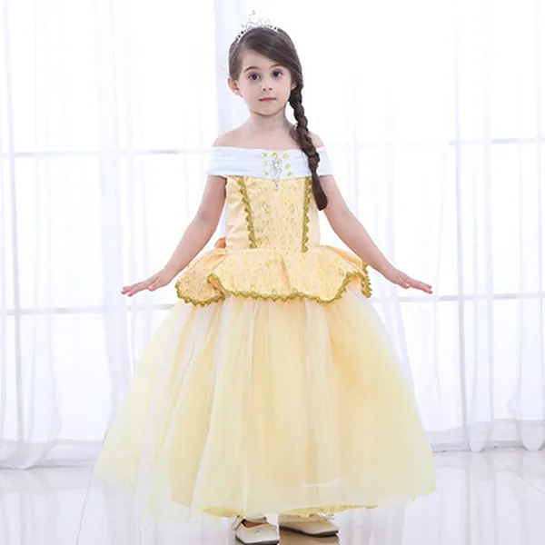 Belle Dress ZT305 Платье принцессы Белль для девочек; Детские карнавальные костюмы Белль; платье для маленьких девочек; нарядное желтое платье для малышей; Вечерние платья на Хэллоуин - Цвет: Belle Dress ZT305