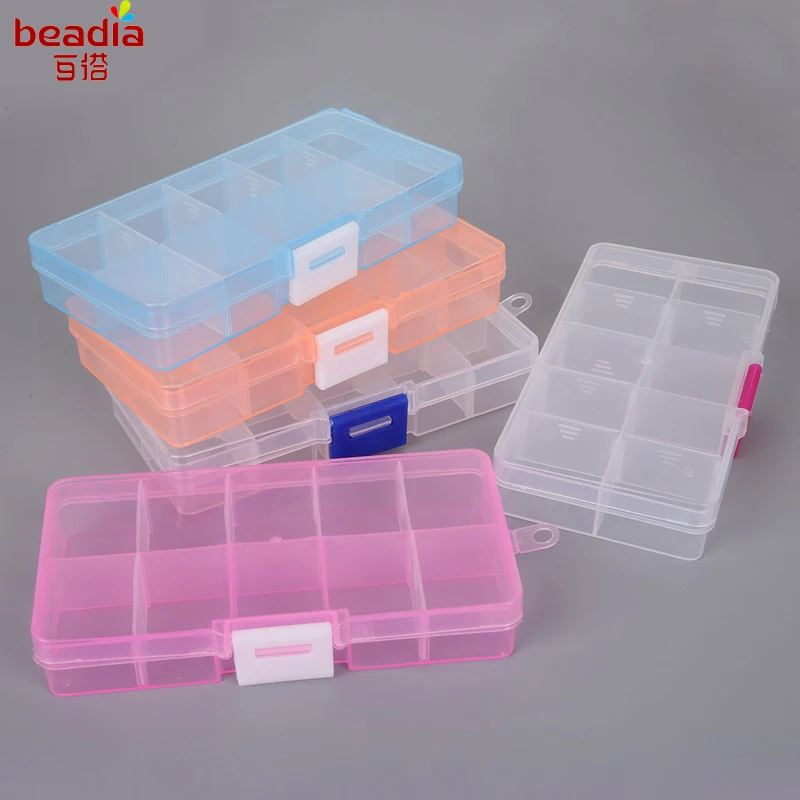 

Super Value!! 5 Colors 12.8*6.5*2.2 cm 10 Cells Adjustable Jewelry Storage Box For Designer Jewelry Packaging Display