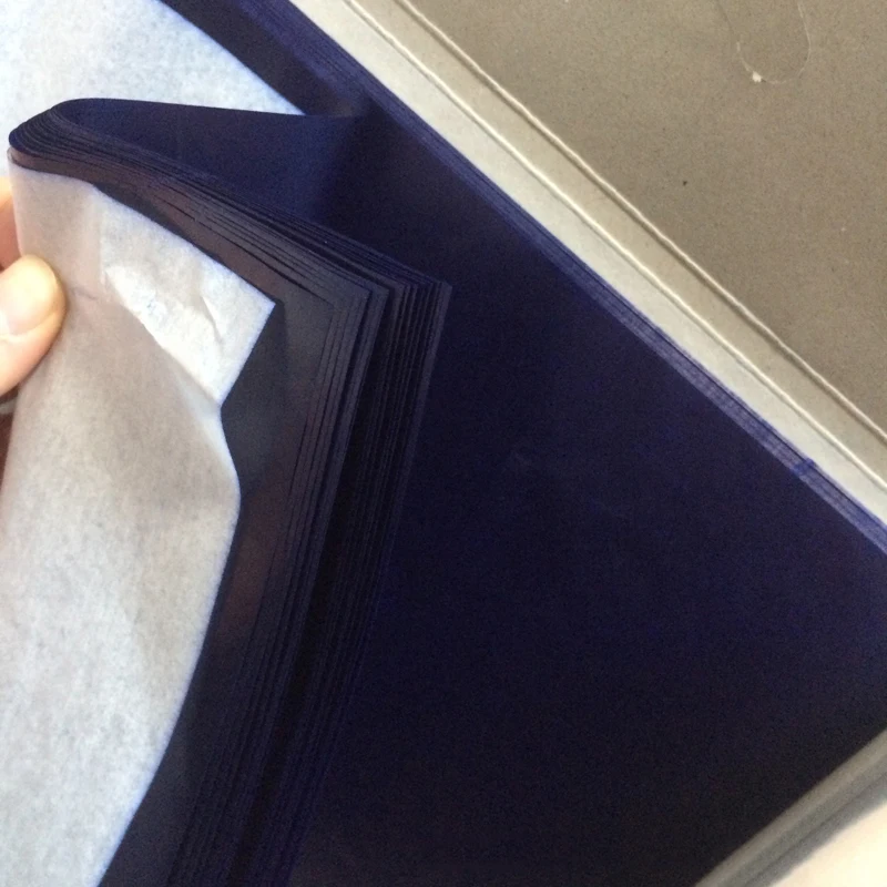 100 sheets/lot Carbon Paper 32K Blue Double Sided Thin Type Transfer Paper 12.7*18.5cm Stationery Finance Office Supplies