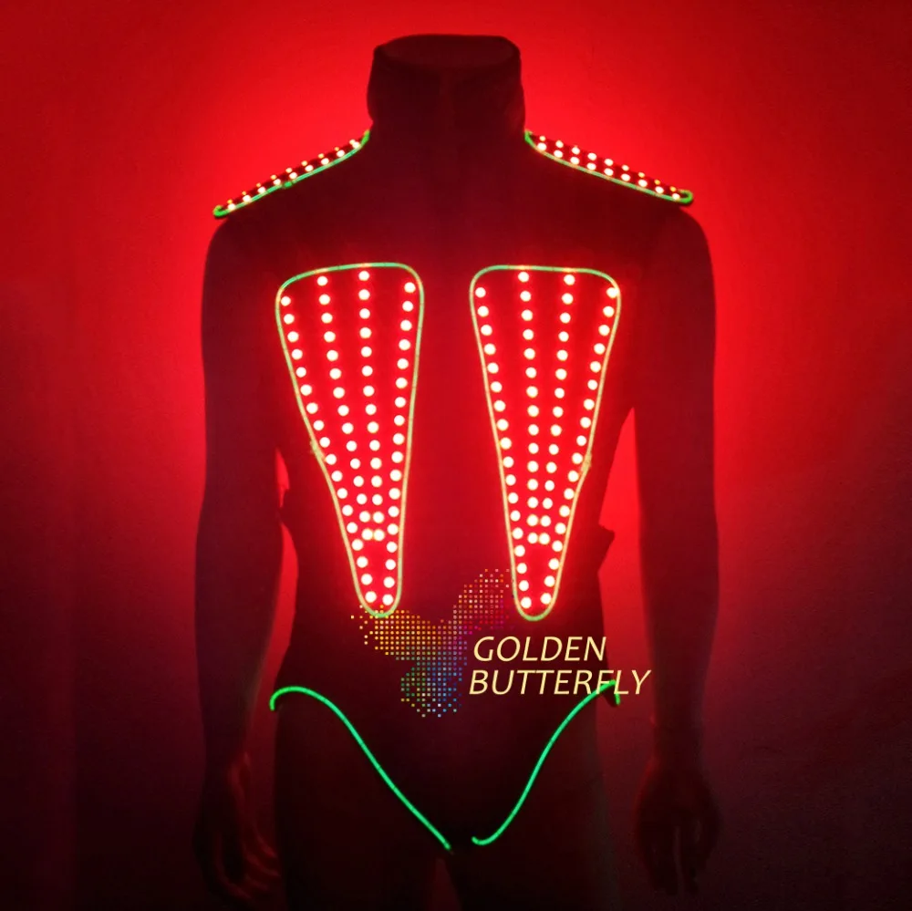 Cheap LED Vest Glowing Clothes Luminous EL Costumes 2017 New Bar working Men LED Vest Party Catwalk Show Clothing Dance Accessories