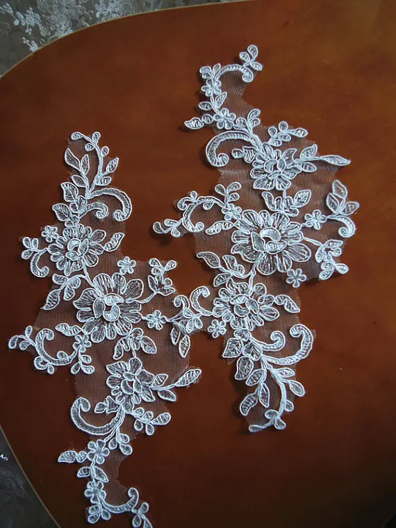bridal lace applique ivory