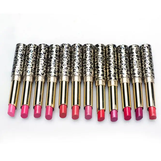 

12colors Lipstick Stain Matte Makeup Lot Hot Fashion Leopard Moisturizing Sweet Red Lip Stick Set to Leopard print Mouth 827