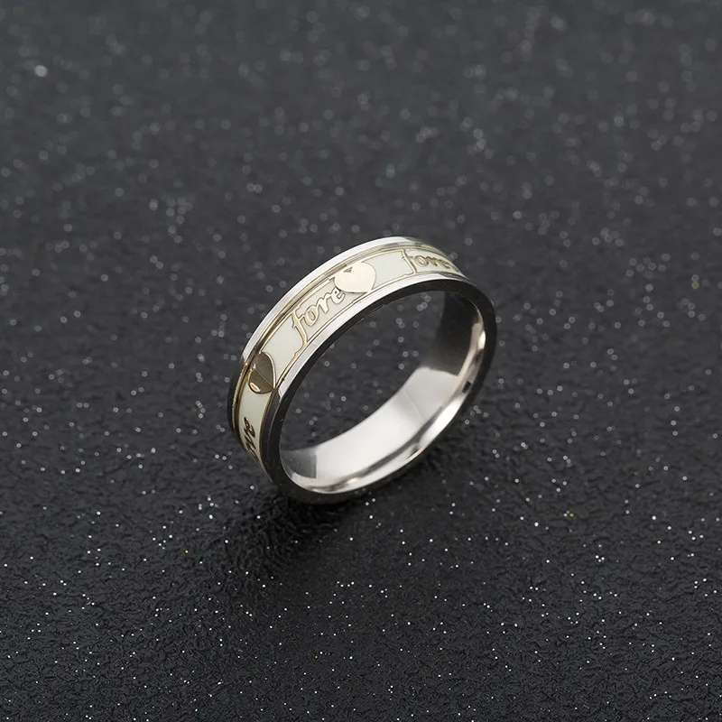 Для любви светящееся кольцо из нержавеющей стали пара обручальные вечерние ювелирные изделия - Цвет основного камня: QUEEN-6mm