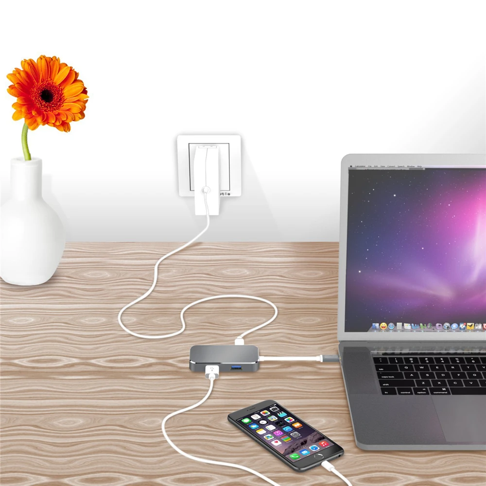 Адаптер USB 3 1 Type C к HDMI адаптер 0 4K цифровой av с множеством портов концентратор для