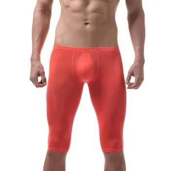 

Sexy Super Thin Men Shorts Tight Running Bottoms Ice Silk Fitness Sportswear Short Pants Leggings Male Sport Shorts Breathable