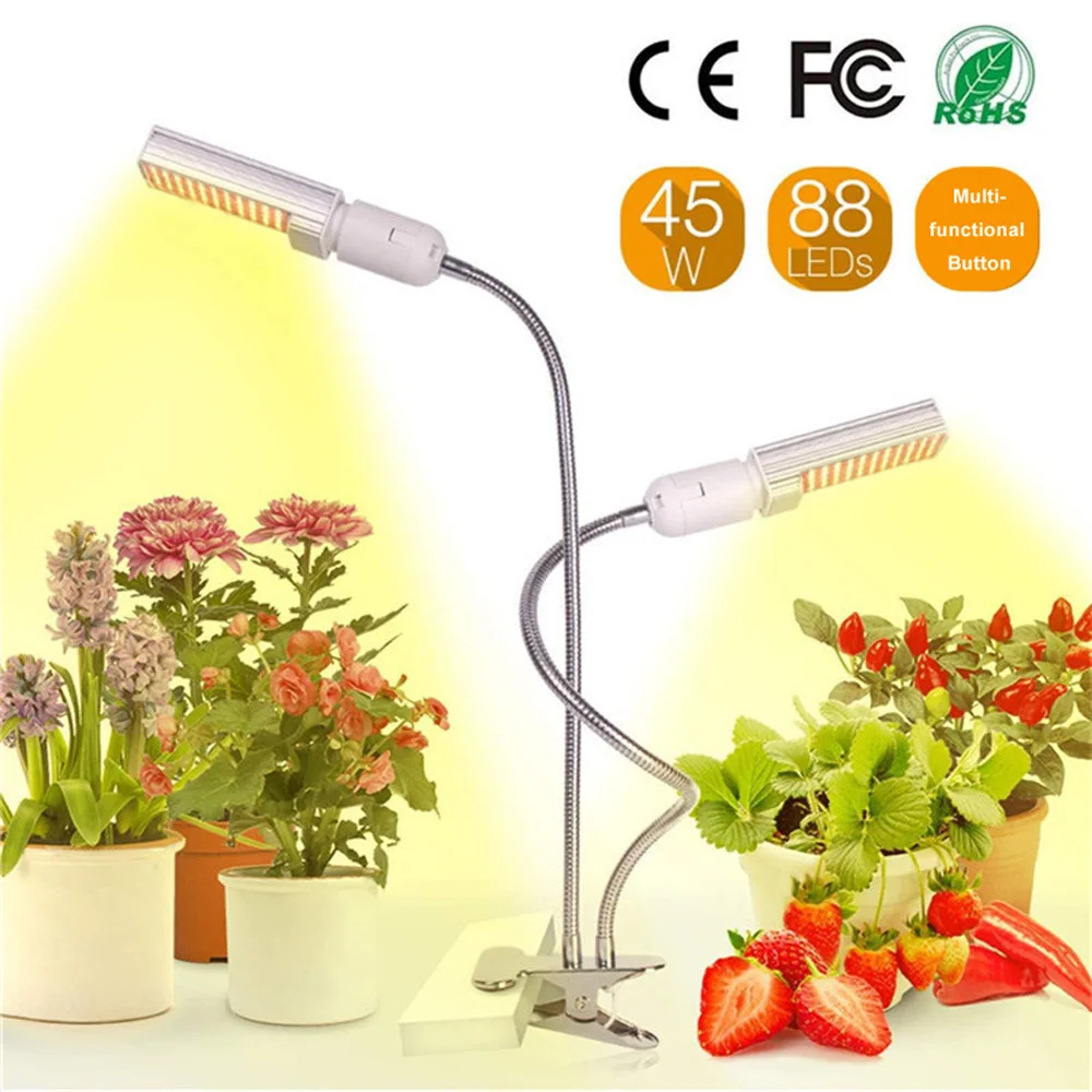 Full Spectrum E26/27 45W LED Grow Light for Indoor Plant Sun-like Plant Grow LED Bulb for Plants Houseplants Orchids Crops Herbs