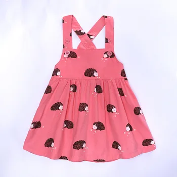 

Toddler Girls Dresses Summer 2019 Sleeveless Cartoon Hedgehog Print Overalls Dresse Girl Robe Princesse Enfant Fille