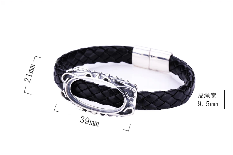 Овальный браслет из кабошона сделай сам 15*30 мм 100% серебра|bracelet blanks|blank braceletcharm bracelet