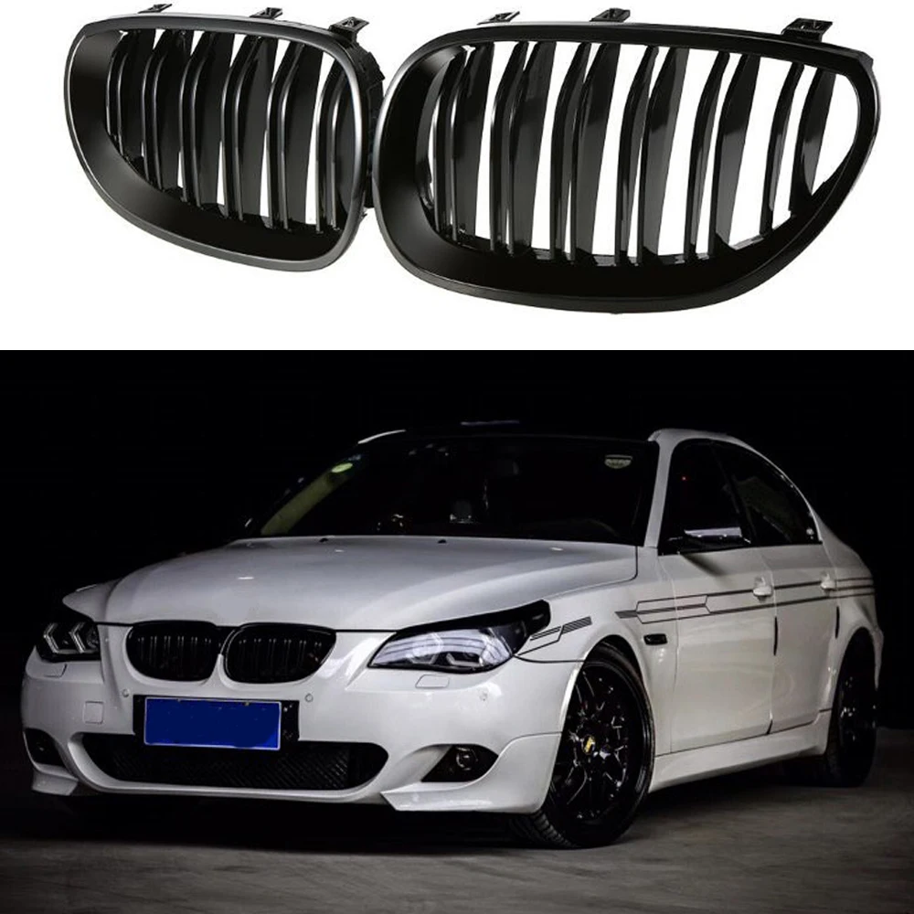 Передняя Глянцевая решетка для BMW E60 E61 2003 2004 2005 2006 2007 2008 2009 M5 525i 528i 528xi|Гоночные