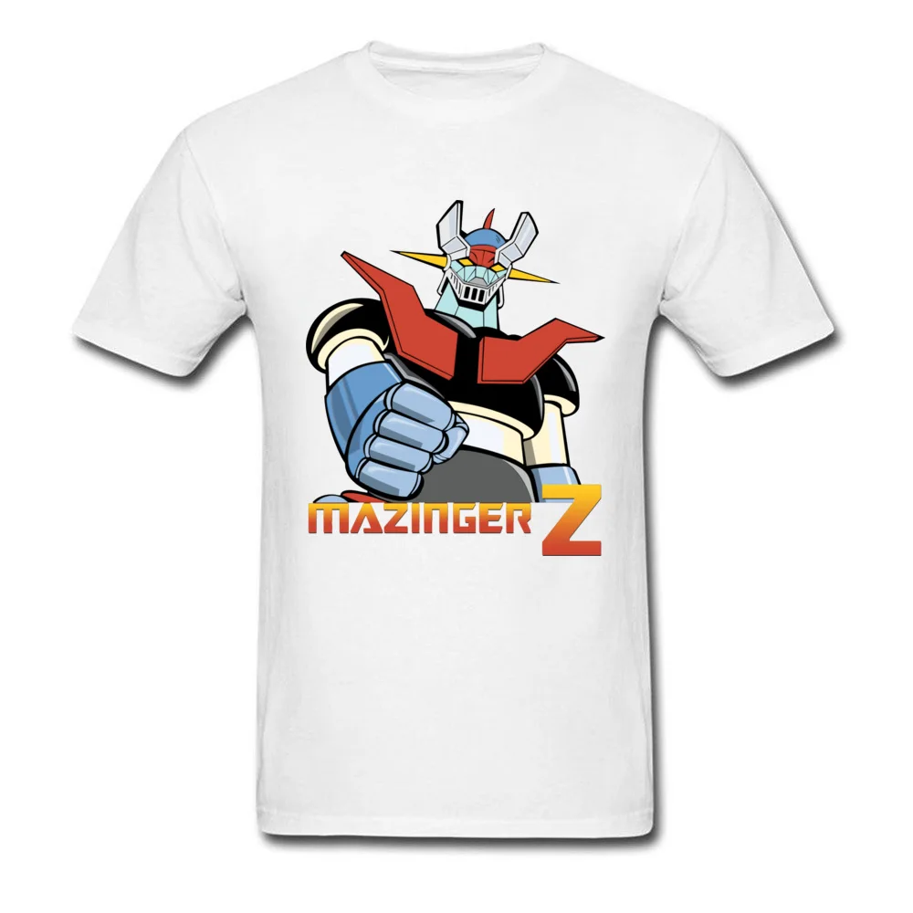 Аниме Mazinger Z Футболка мужская футболка модные черные топы воин любовник одежда робот футболки Япония Классический Футболка "Аниме" - Цвет: Белый