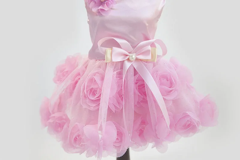 SYDZSW Dog Tutu Dress Pet Clothing for Small Dogs Cats Luxury Pearl Bowknot Puppy Dog Princess Dress Chihuahua Costume Wholesale6
