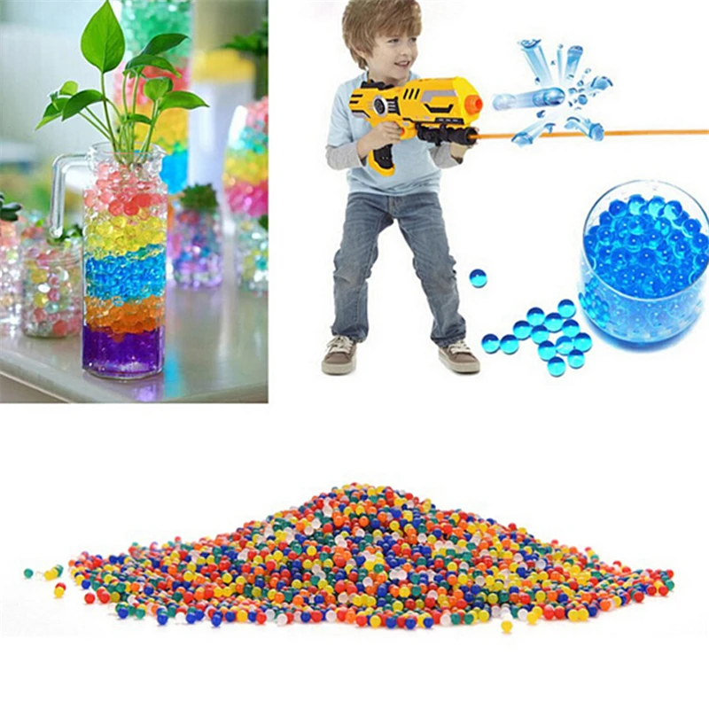 10000 шт цветной мягкий Хрустальный водный Пейнтбол Пуля для ружья выращивать воду шарики растут водяной пистолет, игрушки
