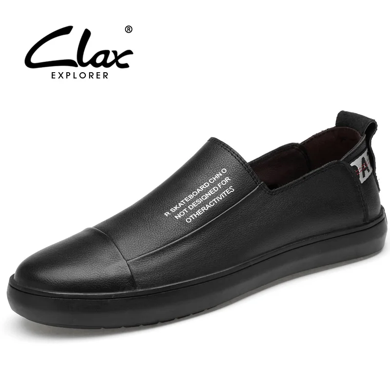 

CLAX Men Loafers 2018 Spring Summer Male Casual Leather Shoe Slip on Designer moccasin man Walking Footwear Breathable Soft