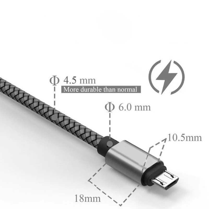 Серебряный Micro USB быстрая зарядка 0,2 м/1 м дата зарядное устройство для Xiaomi redmi Note 6 pro redmi 5 plus 4 3 4x телефон кабель для зарядного устройства Kabel