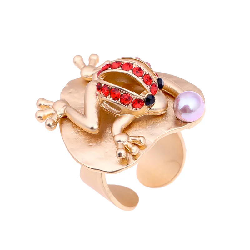 

ADOLPH Star Jewelry Vintage Boho Cystal Frog Ring Woman Punk Extendy Antique Adjustable Rings Fashion Accessories Femme Gift New