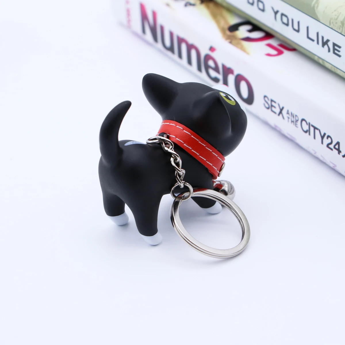 Милые Мультяшные куклы маленький черный Кот брелок Porte Clef женский для автомобиля