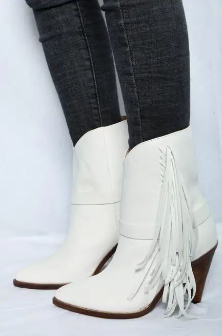 mid heel pointed ankle boots