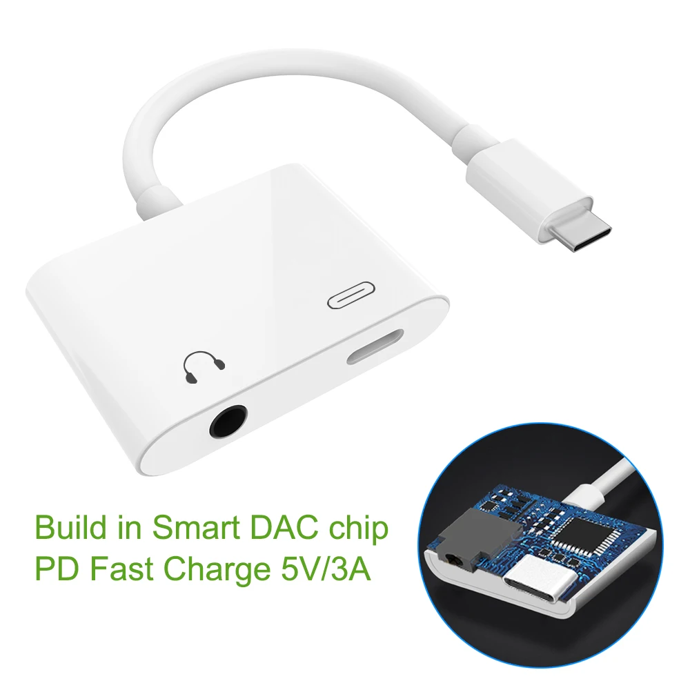 2 в 1 USB C до 3 5 мм Aux разъем для наушников цифровой аудио стерео адаптер быстрой