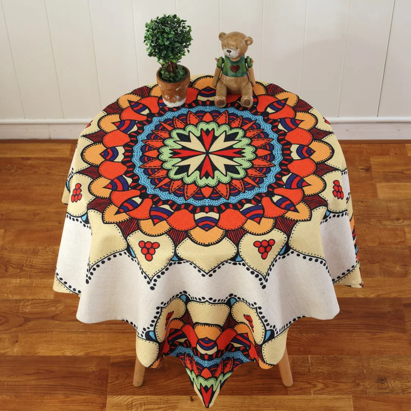 

Mandala tablecloth Plants Pattern Cotton Linen waterproof Tablecloths Decorative Home Decor Table Cloth High Quality tablecloth