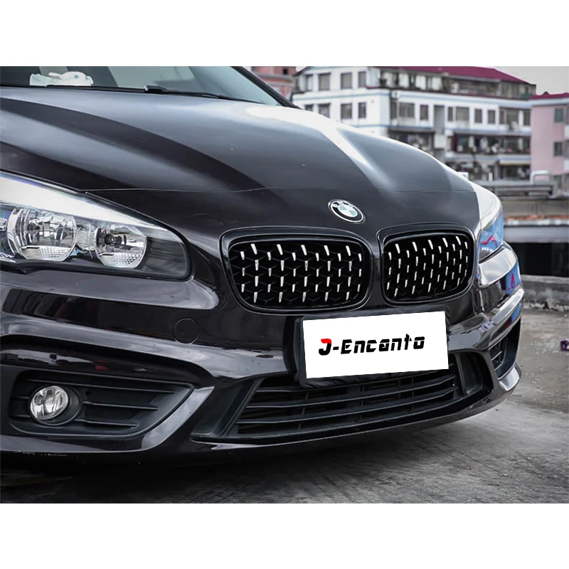 Пара Передняя носовая решетка для BMW 2 серии F22 F45 Дорожная версия Алмазная решетка Метеор стиль передний бампер Гриль