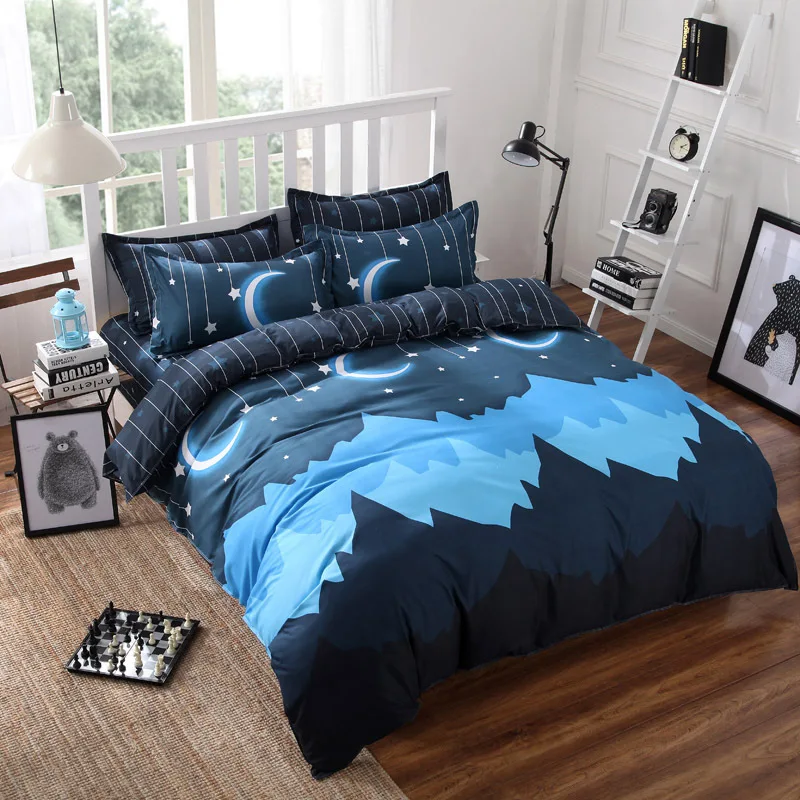 WLIARLEO 3D Bedding Set Resistant Dirt Pillowcase+Duvet Cover+Bed Sheet