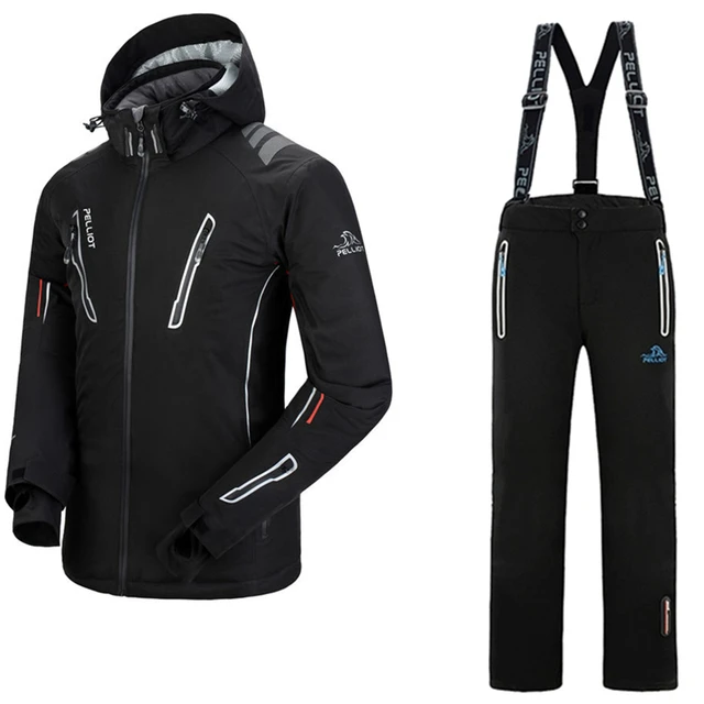 Best price at $197 Cheap New Pelliot brand men's ski suit thermal Snowboard pants+Ski jacket men Waterproof Mountain Ski Suits Men Snow Clothes