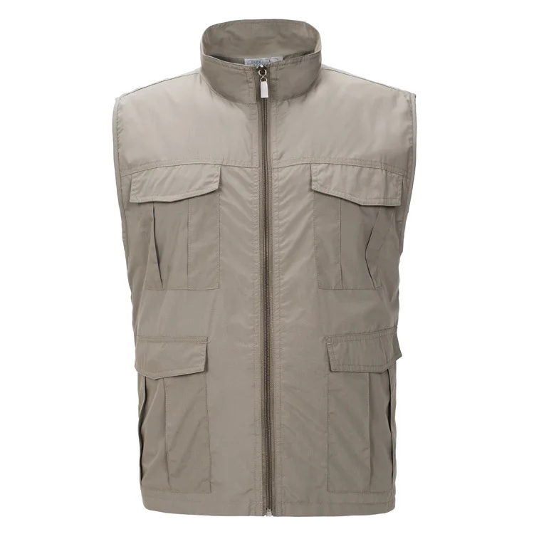 

Men's Spring Summer Quick Dry Waterproof Vest Outdoor Sport Fishing Hiking Sleeveless Jackets Multi-Pockets Photography Vest