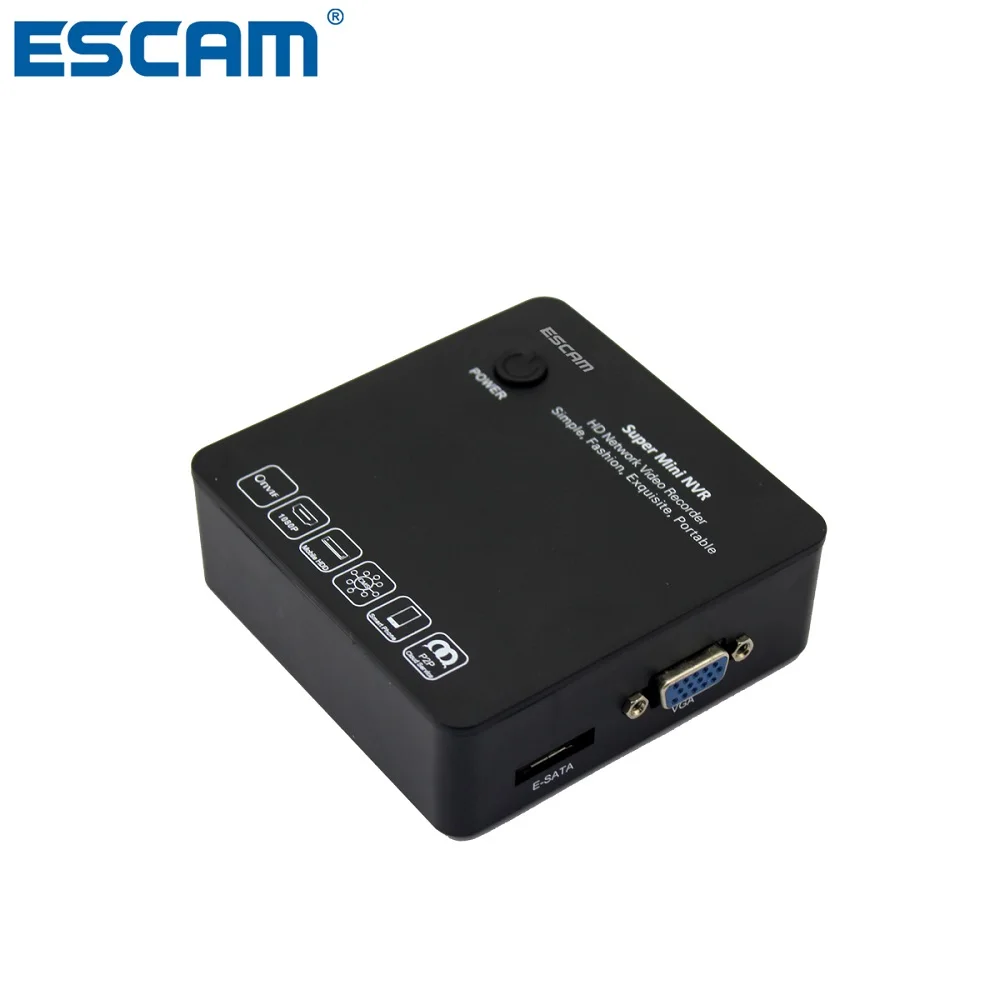 Escam K108 ONVIF 8ch NVR HD 1080 P/960 P/720 P мини Портативный сети видео Регистраторы NVR поддержка ONVIF Цвет черный