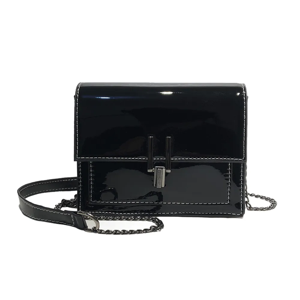 

Shoulder Bag Brand New Women Girl Fashion Patent Leather Flap Bag Padlock Crossbody Shoulder Bag Bolsa Feminina 2019 Sac a Main