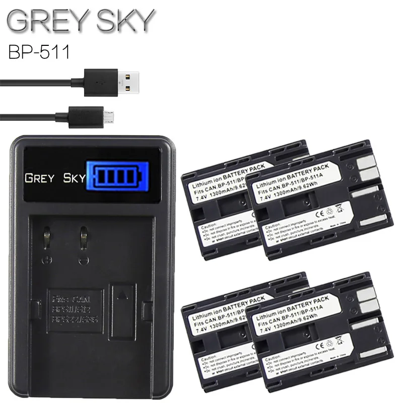 

1800mah BP-511 BP511 BP 511 511A BP-511A BP511A Batteries & Charger for Canon G6 G5 G3 G2 G1 EOS 300D 50D 40D 30D 20D 5D MV300i