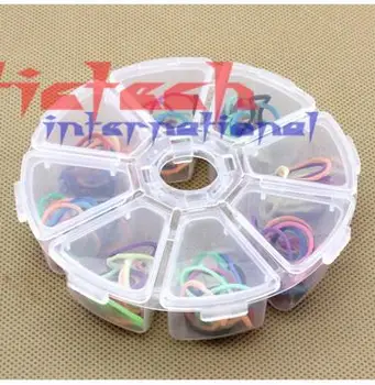 

by dhl 1000pcs high quality Mini 8 Grids Compartment Nail Art Plastic Box Round Storage Box Case Makeup Clear Organizer