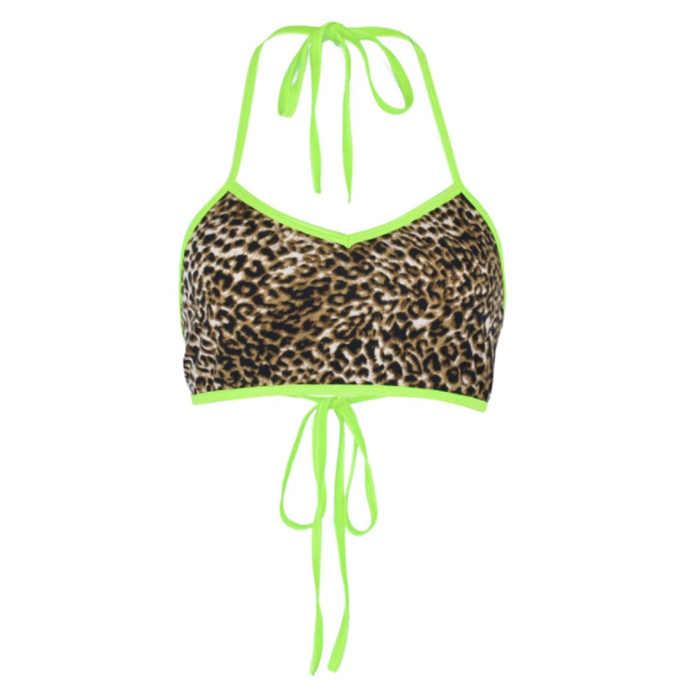 Летний для женщин с леопардовым принтом Bralette груди Бюстье Пляж короткий топ горячая уникальный дизайн повседневное модные, пикантны