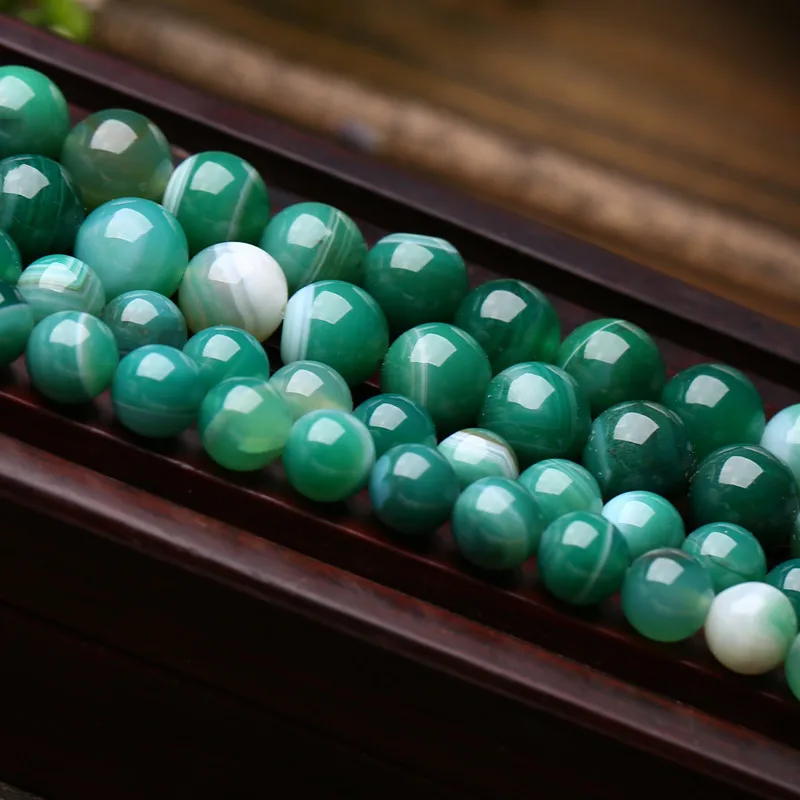 1 Strand Vintage Green Agates Bead Natural Stone Beads DIY Jewelry Findings 4/6/8/10/12mm Spacer Accessories Making | Украшения и
